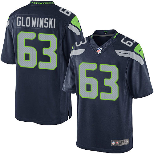 Youth Limited Mark Glowinski Nike Jersey Navy Blue Home - #63 NFL Seattle Seahawks